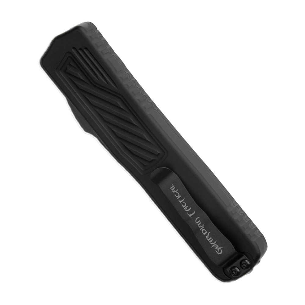 Guardian Tactical Scout Auto OTF Elmax Stonewashed Partially Serrated Clip Point Black Sculpted Aluminum 14-3512 3