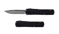 Guardian Tactical Scout Auto OTF Elmax Stonewashed Partially Serrated Clip Point Black Sculpted Aluminum 14-3512