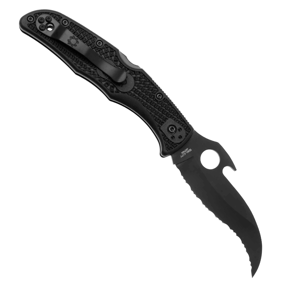 Spyderco Matriarch 2 Lightweight Emerson Opener Black VG10 Serrated Black FRN 2