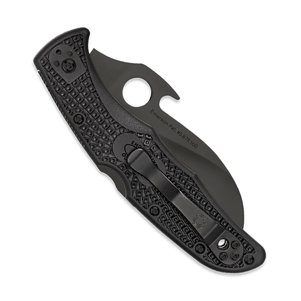 Spyderco Matriarch 2 Lightweight Emerson Opener Black VG10 Serrated Black FRN 3