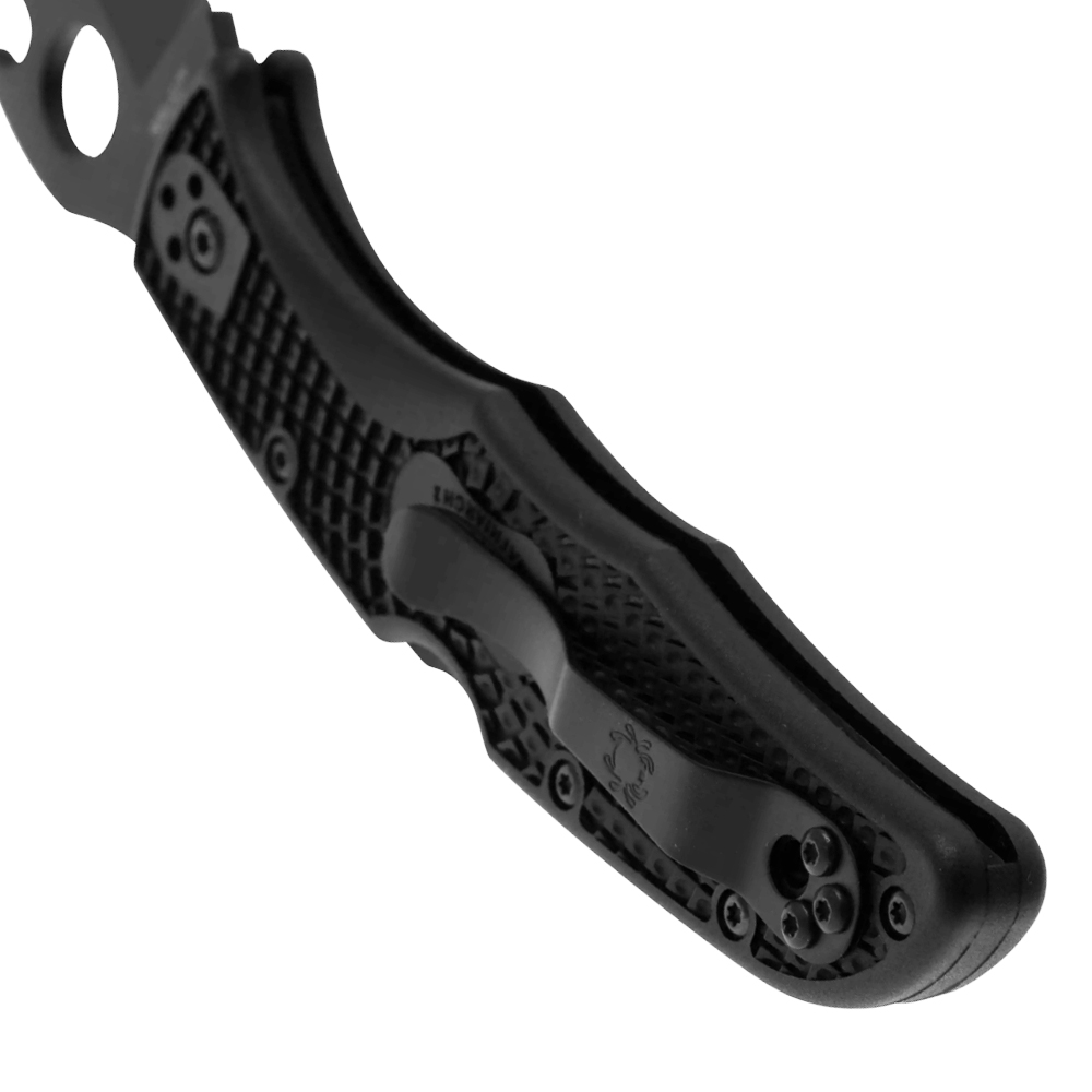 Spyderco Matriarch 2 Lightweight Emerson Opener Black VG10 Serrated Black FRN 6