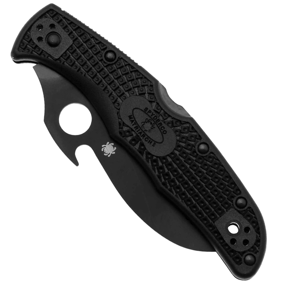 Spyderco Matriarch 2 Lightweight Emerson Opener Black VG10 Serrated Black FRN 8