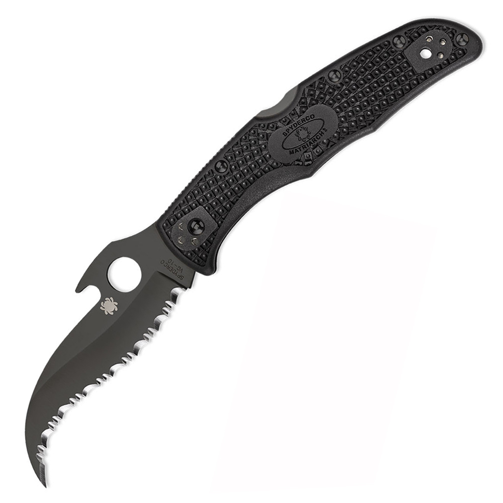 Spyderco Matriarch 2 Lightweight Emerson Opener Black VG10 Serrated Black FRN 1