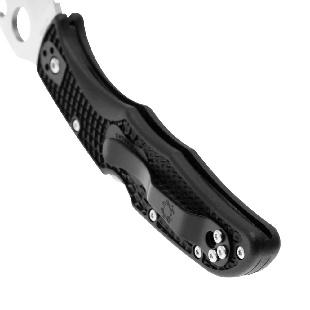 Spyderco Matriarch 2 Lightweight Emerson Opener VG10 Serrated Satin with Wave Black FRN C12SBK2W 3