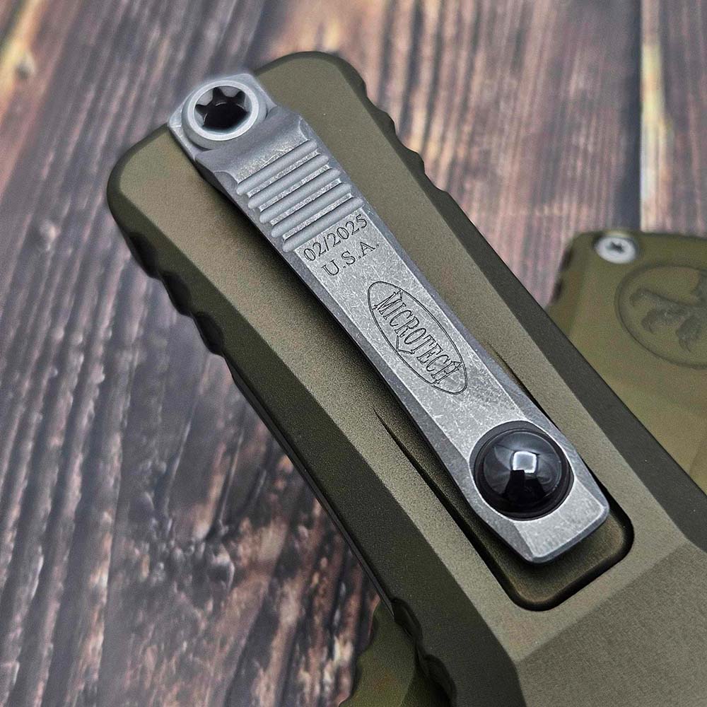 Microtech Combat Troodon Gen III AUTO OTF M390 Serrated Tanto Apocalyptic  OD Green Aluminum Handles 1144-12APOD 5