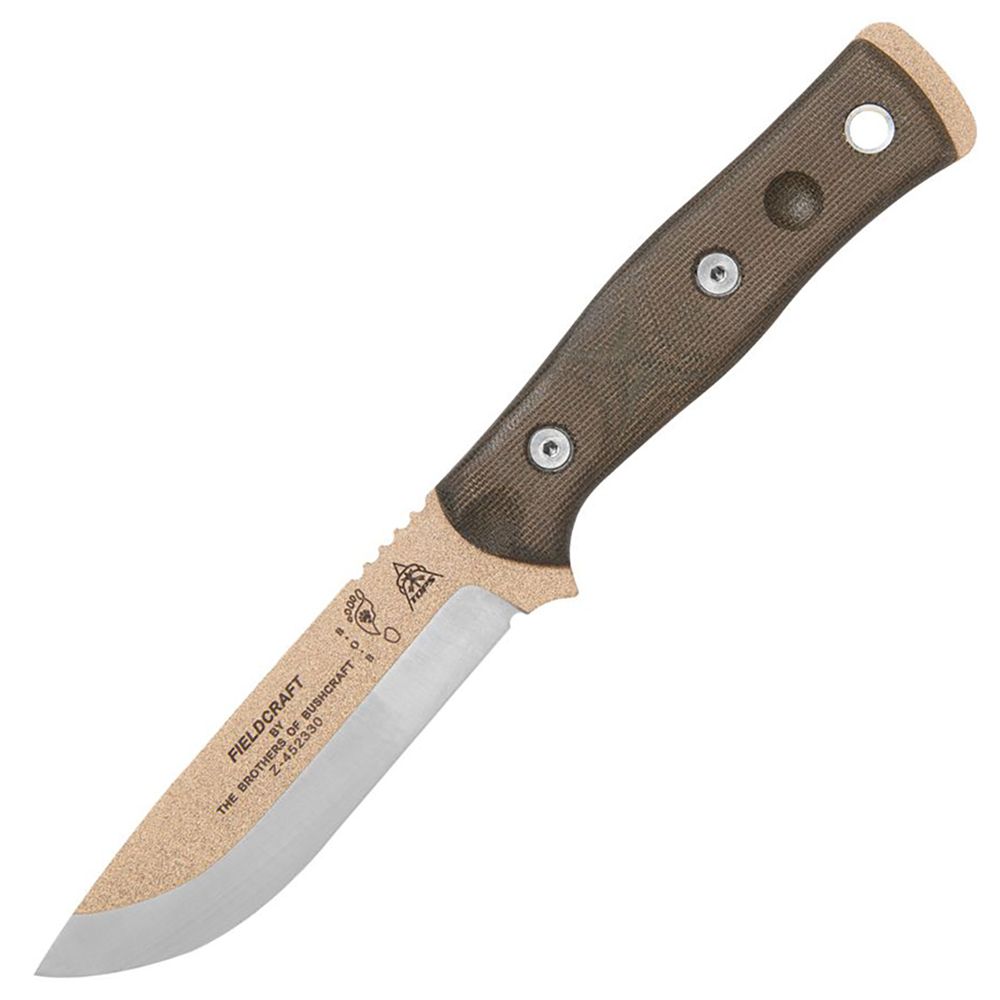 TOPS Fieldcraft BOB Brothers of Bushcraft Hunter 1095 Tan Blade OD Green Micarta Handles BROS-TAN 1