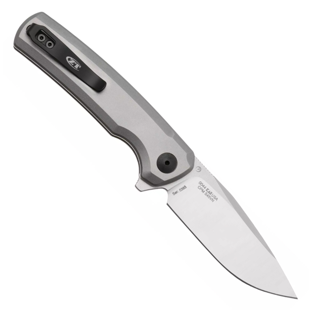 Zero Tolerance 0044 Button Lock CPM-S45VN Two-Tone Drop Point Bead Blasted Titanium 2