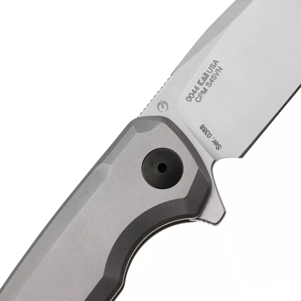 Zero Tolerance 0044 Button Lock CPM-S45VN Two-Tone Drop Point Bead Blasted Titanium 5