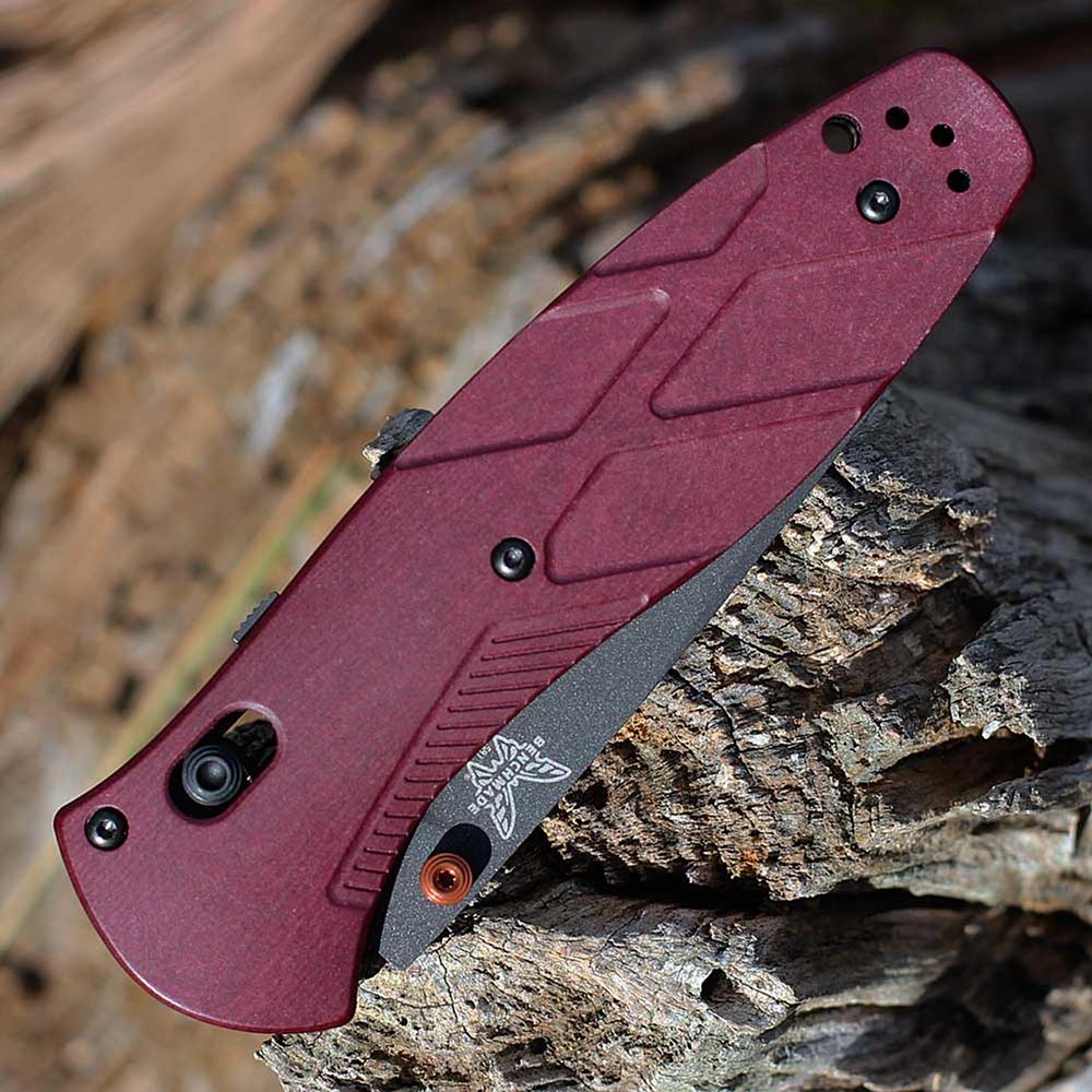 Benchmade 581BK-04 Barrage AXIS Assisted S30V Black Drop Point Blade Redstone Richlite Handles 8