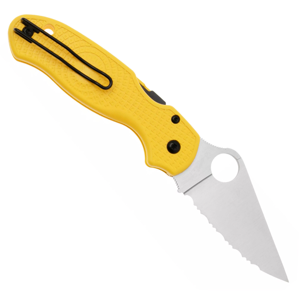Spyderco Para 3 Salt Lightweigh CPM-MagnaCut Satin Serrated Yellow FRN C223SYL 2