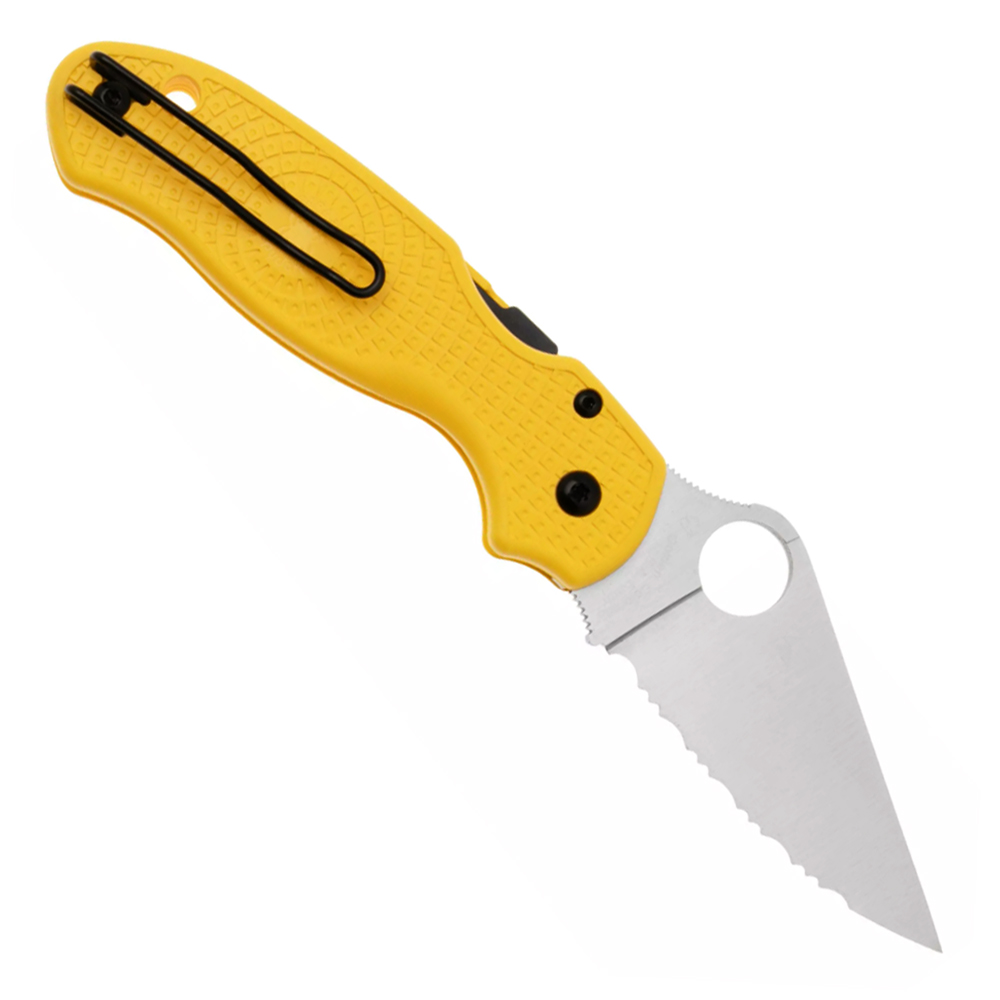 Spyderco Para 3 Salt Lightweigh CPM-MagnaCut Satin Serrated Yellow FRN C223SYL 4