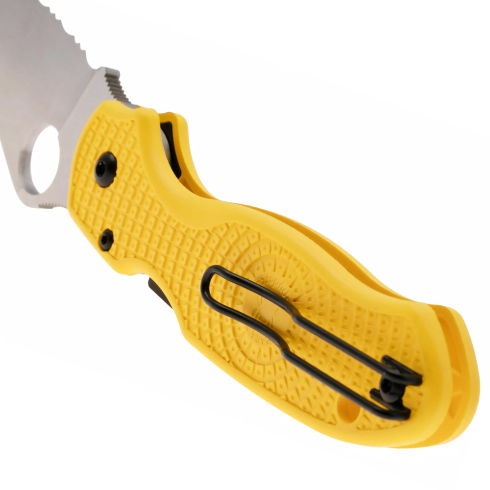 Spyderco Para 3 Salt Lightweigh CPM-MagnaCut Satin Serrated Yellow FRN C223SYL 5