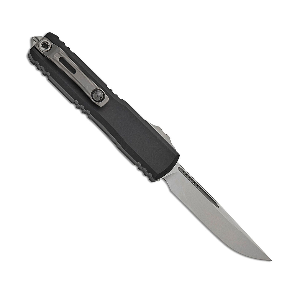 Microtech Ultratech Gen III ZBP Auto OTF Stonewash Plain Drop Point Black Aluminum 1121-10 2