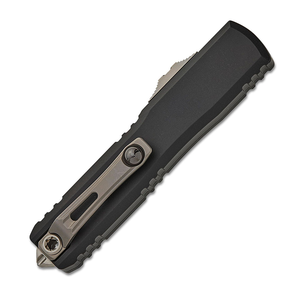 Microtech Ultratech Gen III ZBP Auto OTF Stonewash Plain Drop Point Black Aluminum 1121-10 4