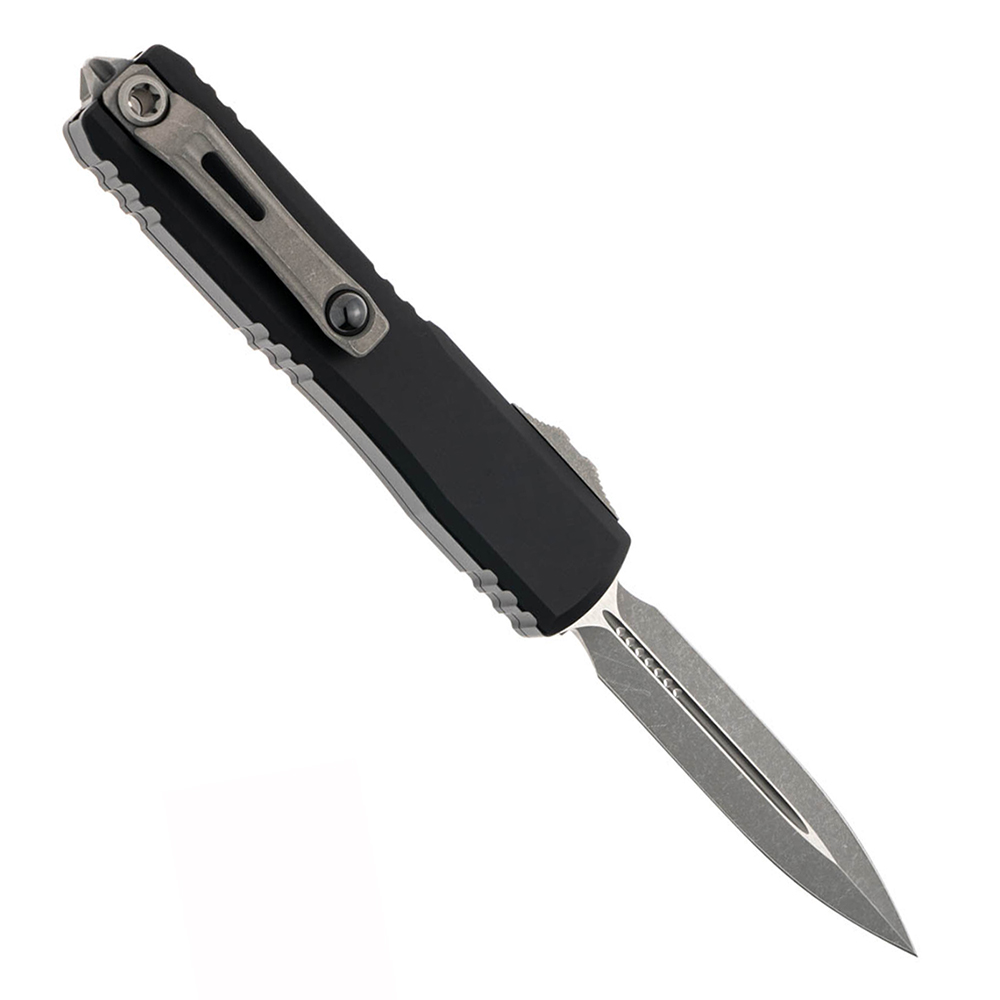 Microtech Ultratech Gen III ZBP Auto OTF Apocalyptic Plain Dagger Black Aluminum 1122-10AP 2