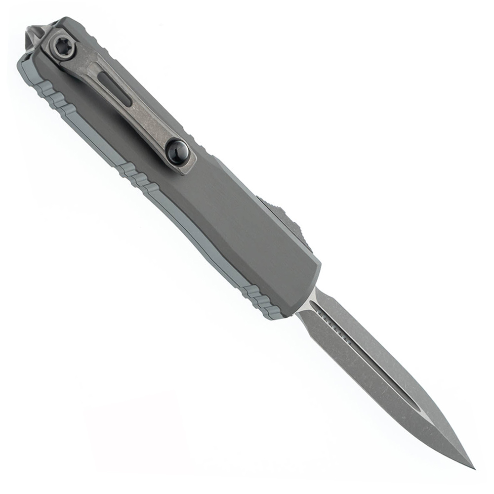Microtech Ultratech Gen III ZBP Auto OTF Apocalyptic Plain Dagger Natural Clear Aluminum 1122-10APNC 2