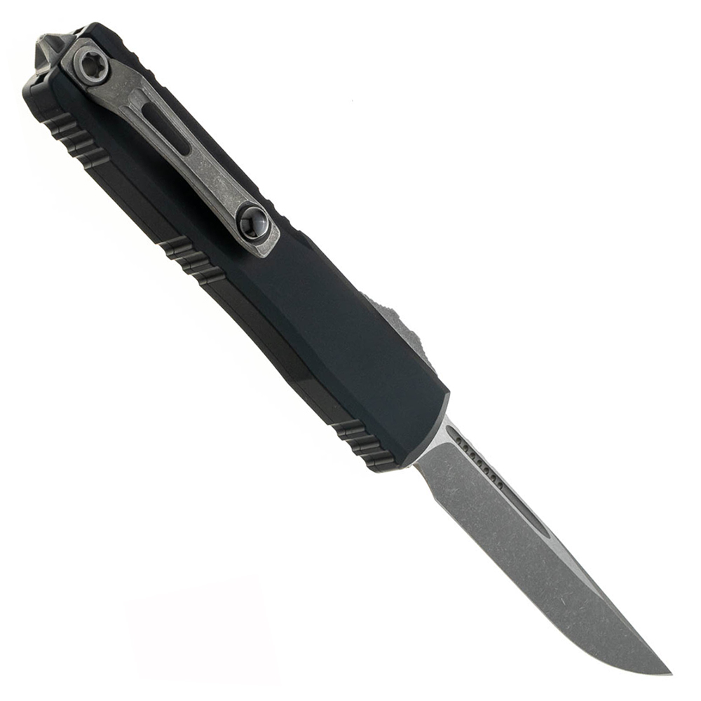 Microtech Ultratech Gen III ZBP Auto OTF Apocalyptic Plain Drop Point Black Aluminum 1121-10AP 2
