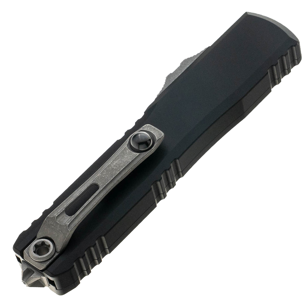 Microtech Ultratech Gen III ZBP Auto OTF Apocalyptic Plain Drop Point Black Aluminum 1121-10AP 4