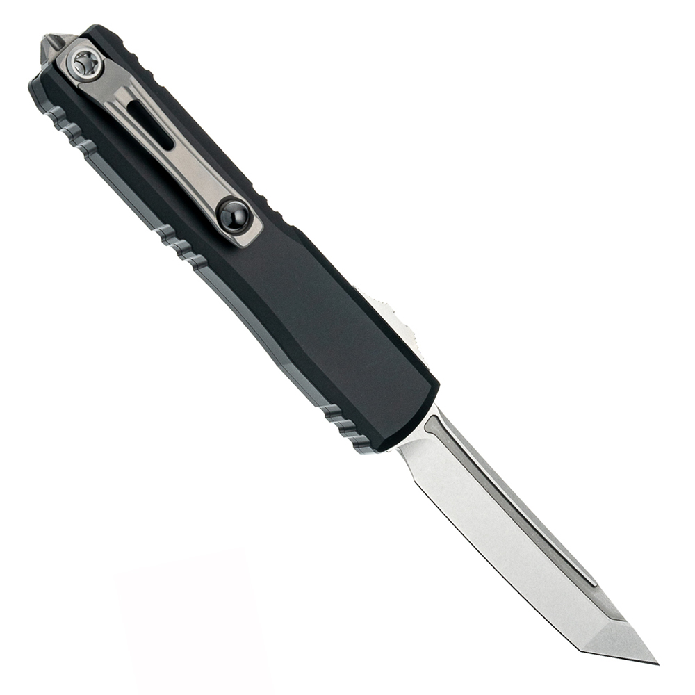 Microtech Ultratech Gen III ZBP Auto OTF Stonewash Plain Tanto Black Aluminum 1123-10 2