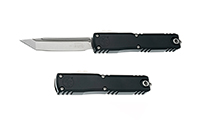 Microtech Ultratech Gen III ZBP Auto OTF Stonewash Plain Tanto Black Aluminum 1123-10