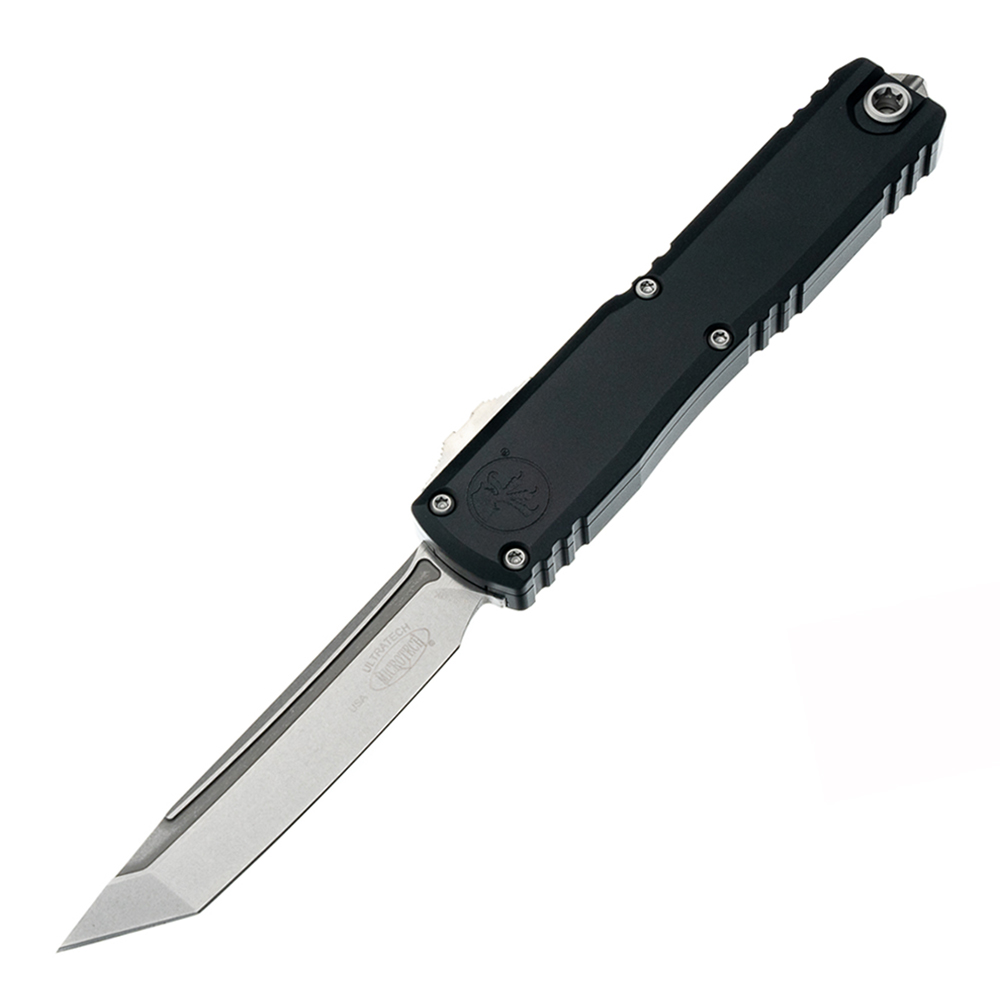 Microtech Ultratech Gen III ZBP Auto OTF Stonewash Plain Tanto Black Aluminum 1123-10 1