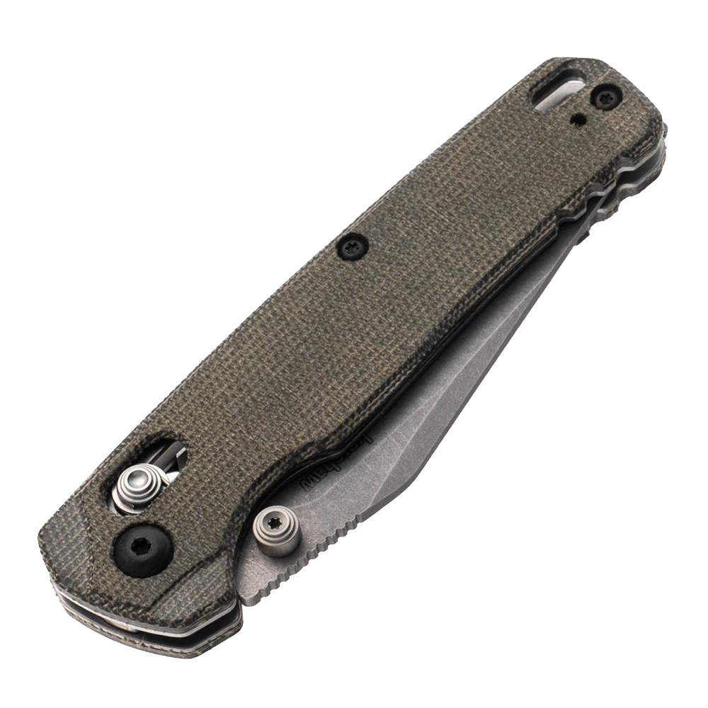 Kershaw 6106 Bel Air DuraLock CPM-MagnaCut Working Stonewashed Clip Point Blade Green Canvas Micarta 3