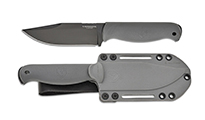 Condor Fighter Fixed Blade 1075 Carbon Steel Black Cerakote Clip Point Rhino Gray Polypropylene