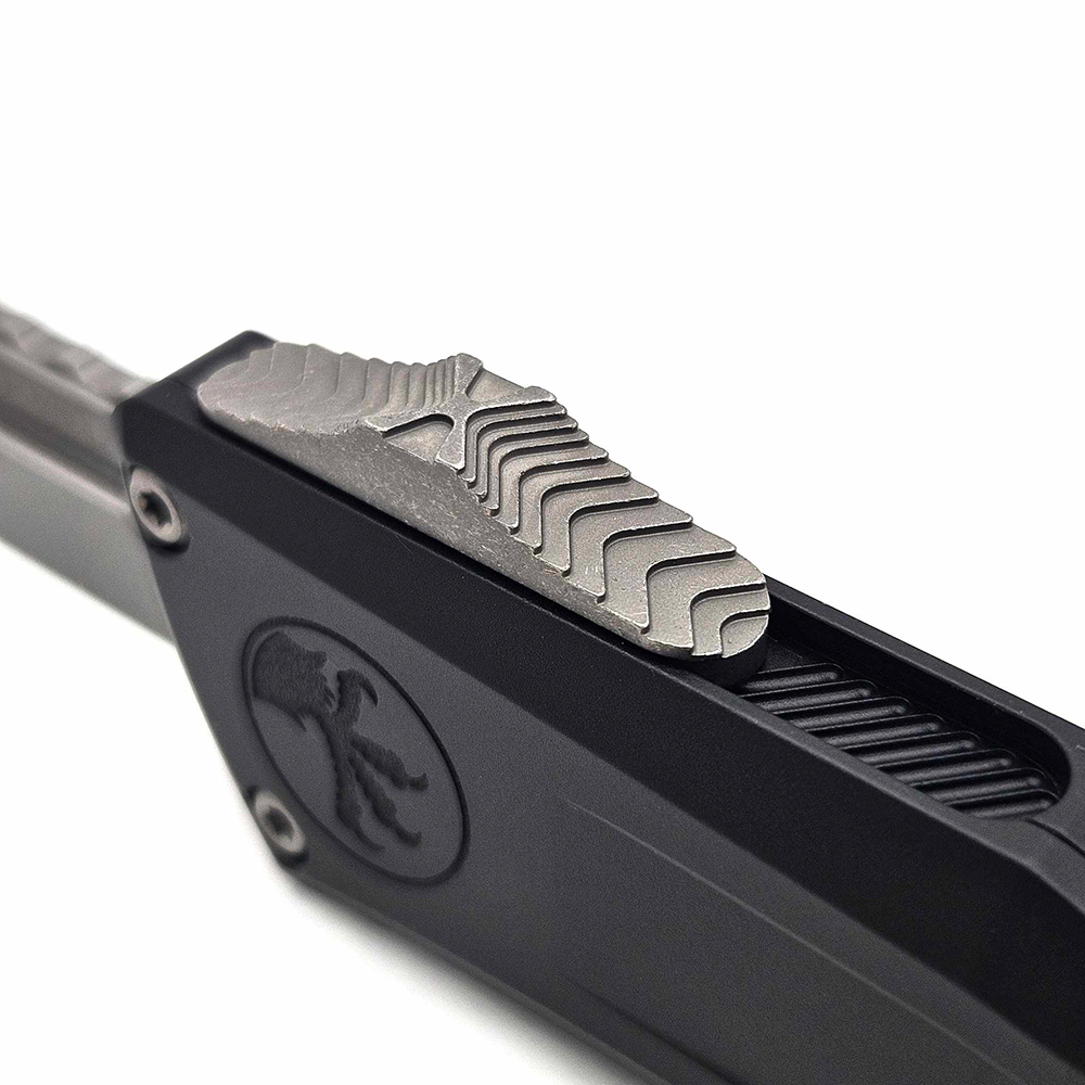 Microtech Combat Troodon Gen III AUTO OTF M390MK Apocalyptic Bowie Black Aluminum Handles 1146-10AP 6