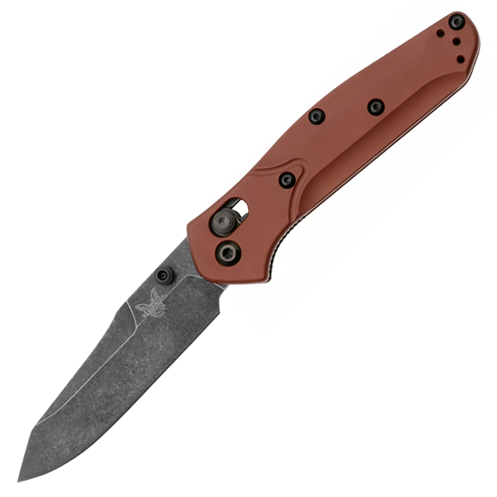 Benchmade 945BK-03 Mini Osborne CPM-MagnaCut Black DLC Battlewashed Plain Burnt Copper Aluminum Handles 1