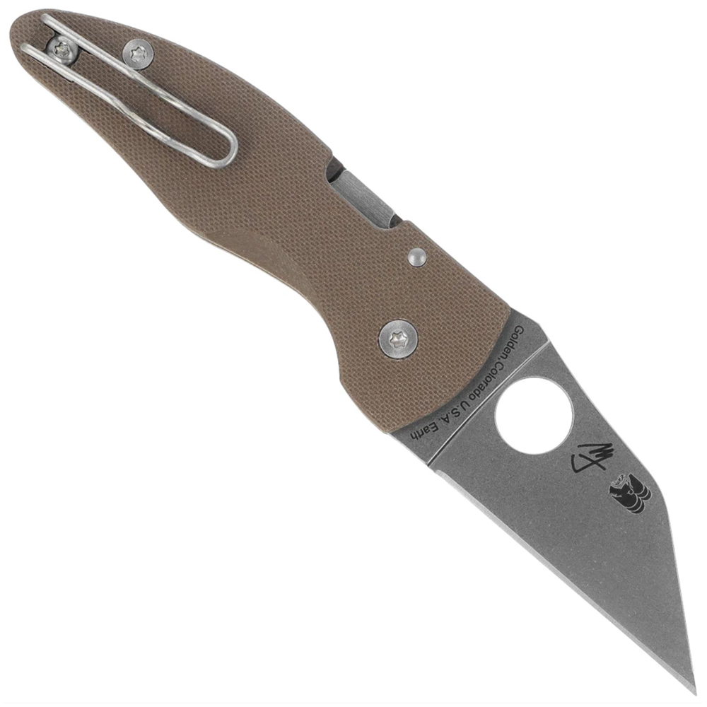 Spyderco MicroJimbo Sprint Run CPM-15V Stonewashed Plain Brown G10 C264GPBN15V 2