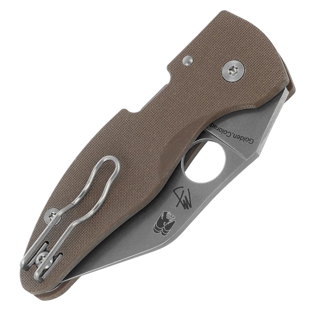 Spyderco MicroJimbo Sprint Run CPM-15V Stonewashed Plain Brown G10 C264GPBN15V 5