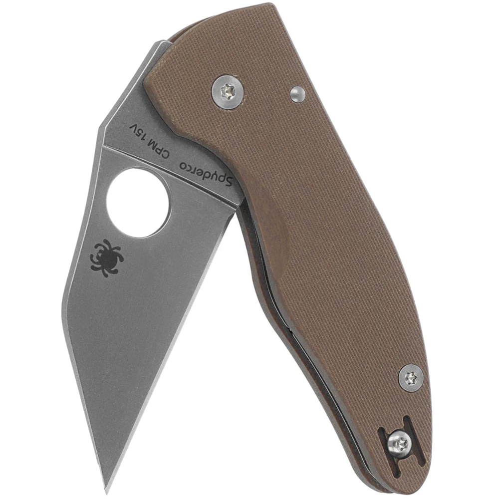 Spyderco MicroJimbo Sprint Run CPM-15V Stonewashed Plain Brown G10 C264GPBN15V 6