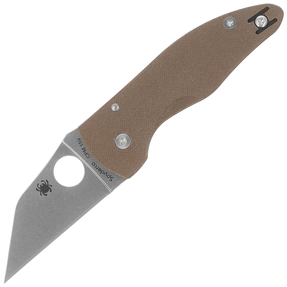 Spyderco MicroJimbo Sprint Run CPM-15V Stonewashed Plain Brown G10 C264GPBN15V 1