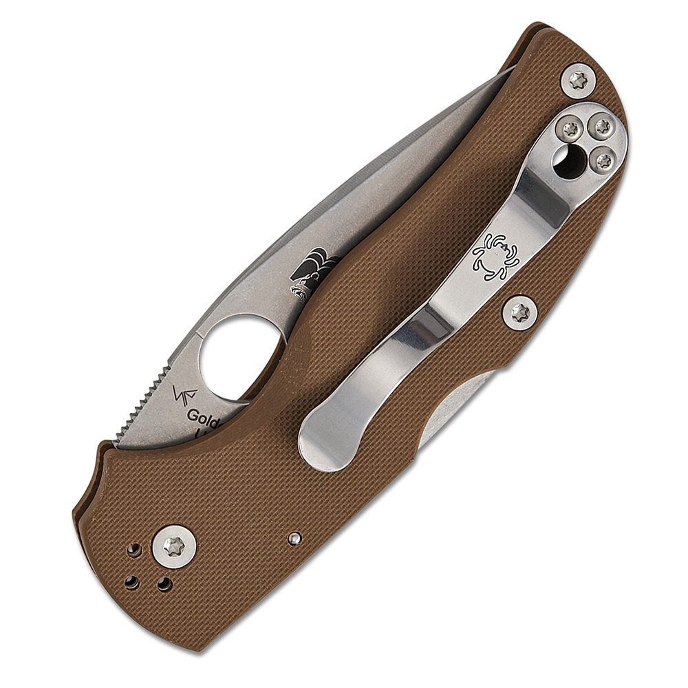 Spyderco Native 5 Sprint Run CPM-15V Stonewashed Plain Brown G10 C41GPBN15V5 4