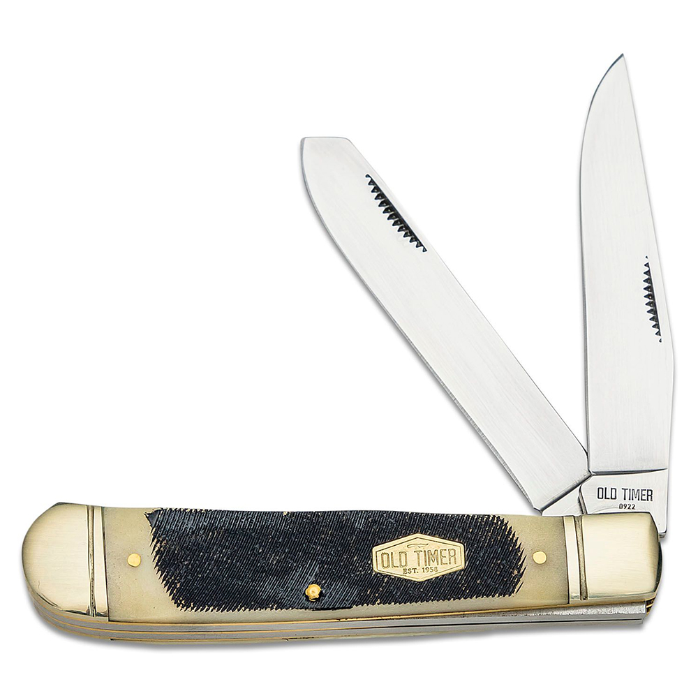 Old Timer FOLDING LARGE GUNSTOCK TRAPPER BONE 95OTB 1