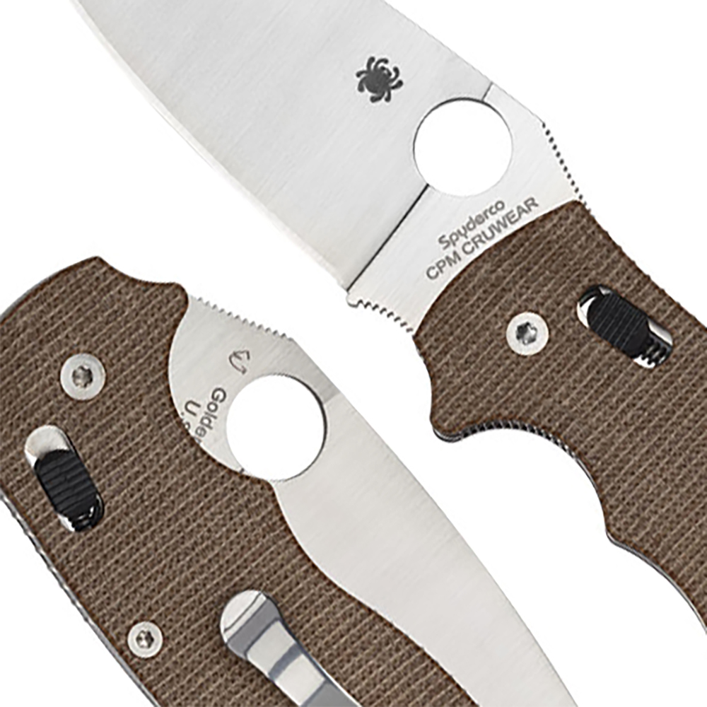 Spyderco MANIX 2 XL BROWN CANVAS MICARTA CPM CruWear C95MPCW2 2