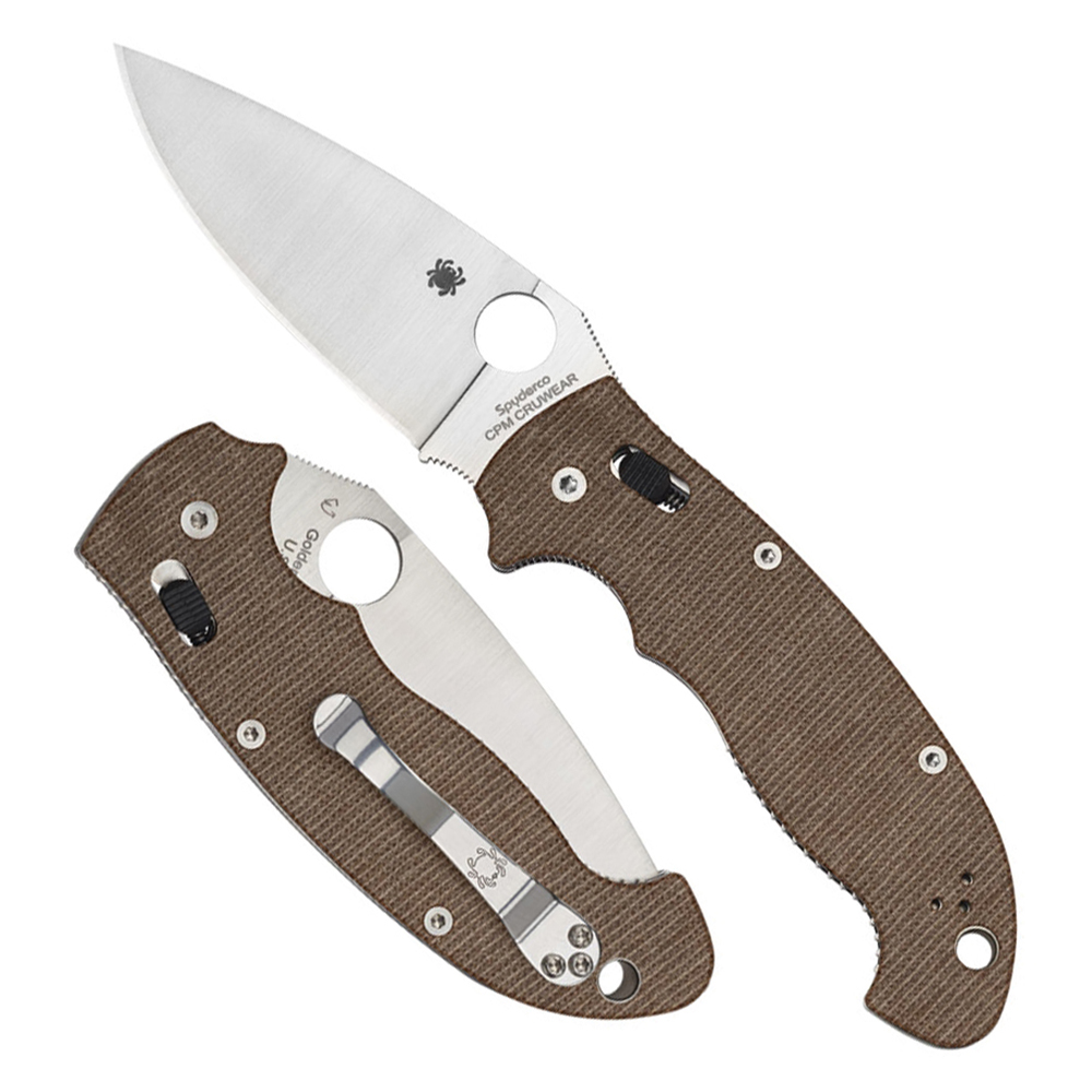 Spyderco MANIX 2 XL BROWN CANVAS MICARTA CPM CruWear C95MPCW2 1
