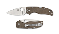 Spyderco Native 5 CPM-CruWear Satin Plain Brown Canvas Micarta C41MPCW5