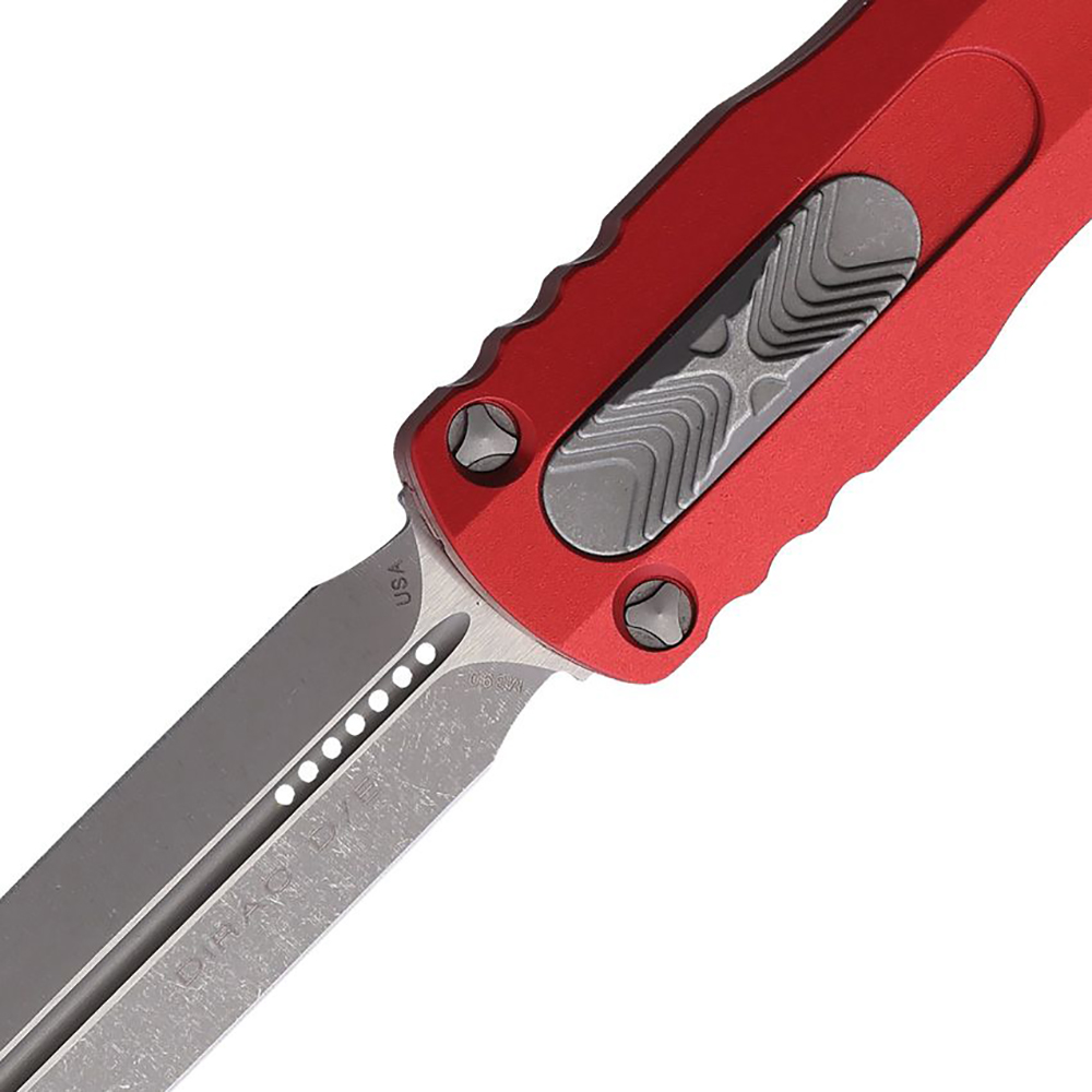 Microtech Auto Dirac D/E OTF  Apocalyptic Double Edge Dagger Red  Aluminum 225-10APR 2