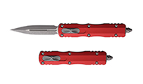 Microtech Auto Dirac D/E OTF  Apocalyptic Double Edge Dagger Red  Aluminum 225-10APR