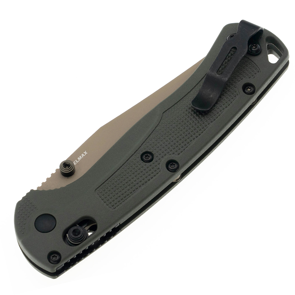Benchmade Taggedout Tan Cerakote Elmax Deep Olive Grivory Handles 15536TN-02 5