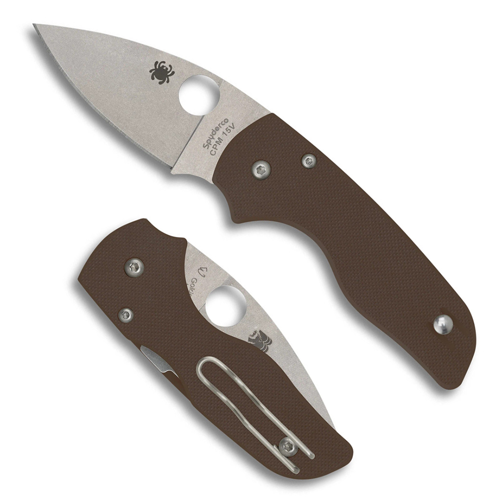 Spyderco LIL' NATIVE BROWN G10 CPM15V PLAIN C230GPBN15V 1