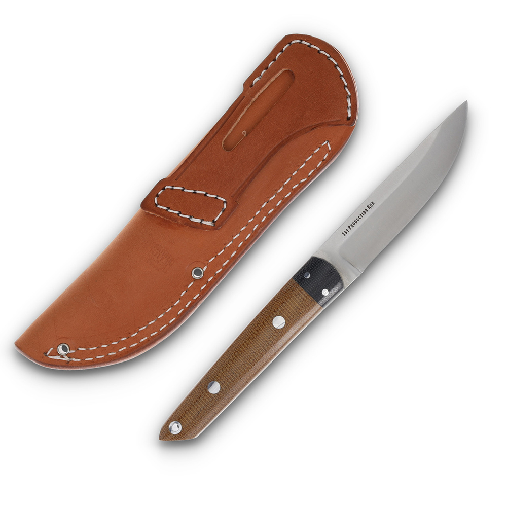 Bark River Kwaiken Fixed Blade Natural &amp; Black Canvas Micarta BA99KWMNC 4