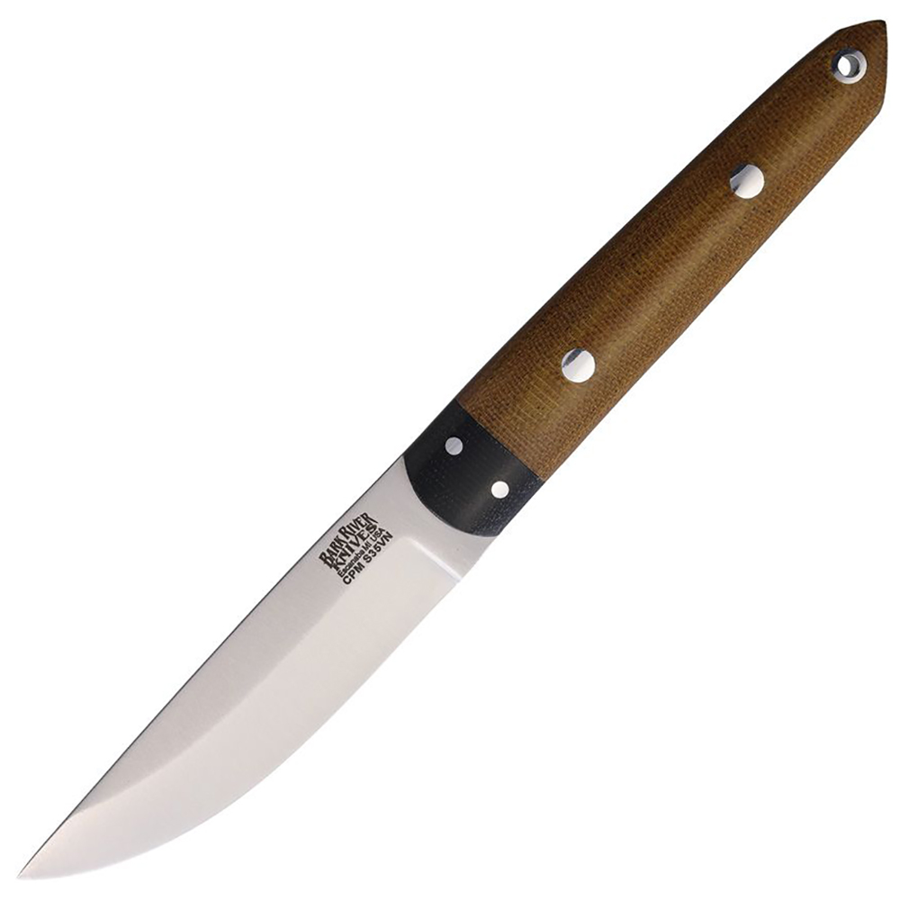 Bark River Kwaiken Fixed Blade Natural &amp; Black Canvas Micarta BA99KWMNC 1