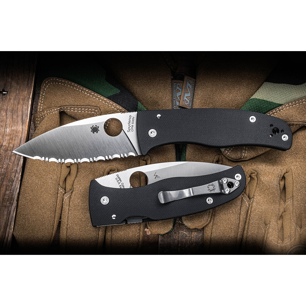 Spyderco Bodacious S30V Satin Leaf Shaped Serrated C263GS 3