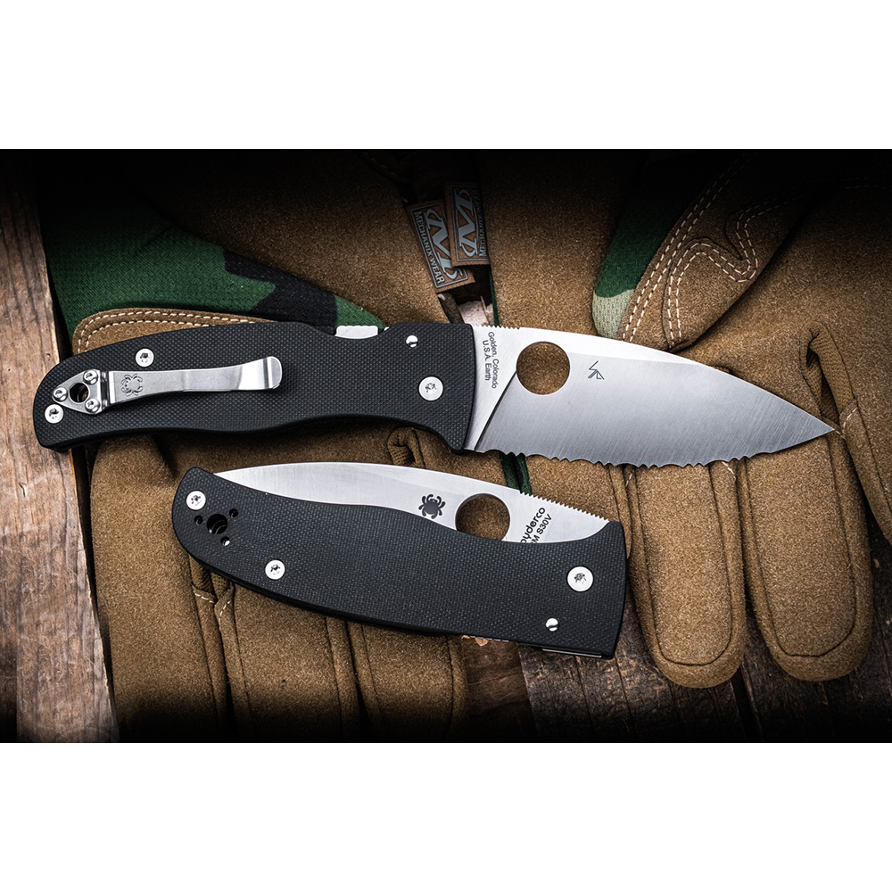 Spyderco Bodacious S30V Satin Leaf Shaped Serrated C263GS 4