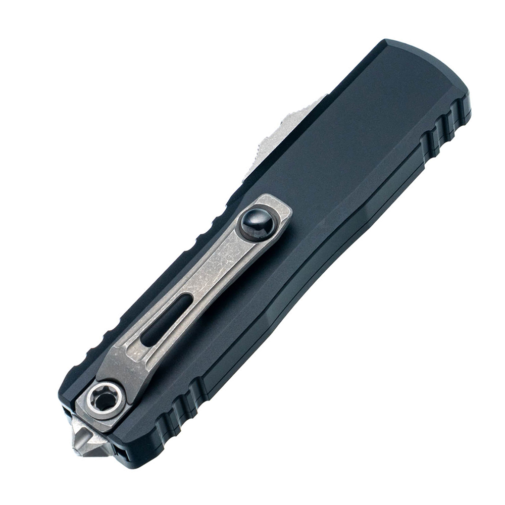 Microtech UTX-85 Gen IV AUTO OTF M390MK Apocalyptic Double Edge Dagger Black Aluminum Handles 12324-10AP 4