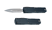 Microtech UTX-85 Gen IV AUTO OTF M390MK Apocalyptic Double Edge Dagger Black Aluminum Handles 12324-10AP