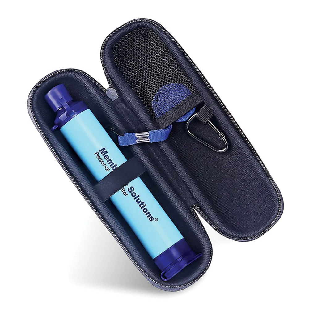 Сламка филтър с калъф за пречистване на вода Membrane Solutions Water Filter Straw Blue with Case 1