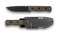 Reiff Knives F5 GEN2 Field Survival Knife CPM MagnaCut Black DLC Green Canvas Micarta